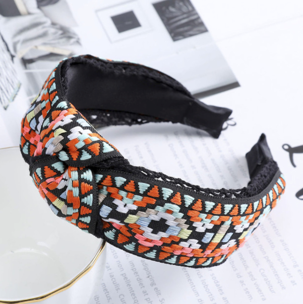 Embroidered Ethnic Knotted Headband
