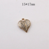 Glitter Metal Heart Charms