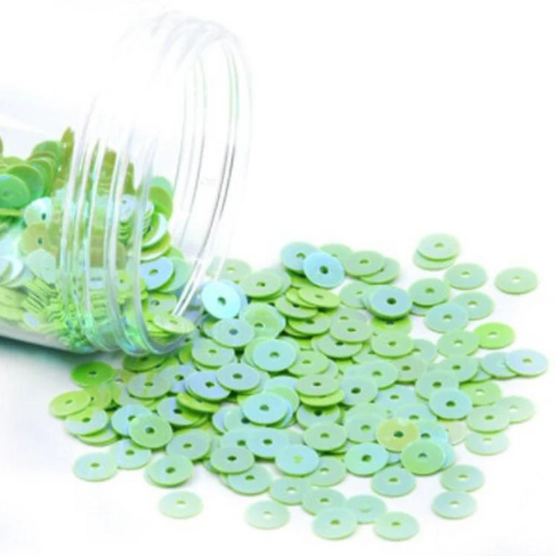 3 & 4 mm Round Light Green Sequins