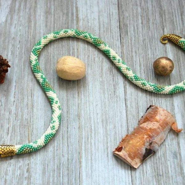 Bead Crochet Snake Necklace Pattern