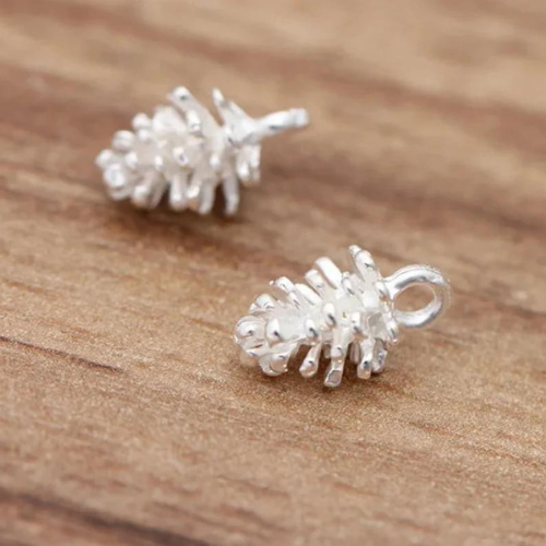 Silver Tone Pine Cones Charm