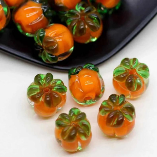 Persimmon Fruit Glass Pendant