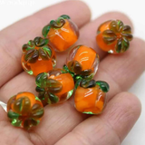 Persimmon Fruit Glass Pendant