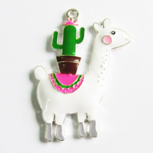 Alpaca Enamel Charm