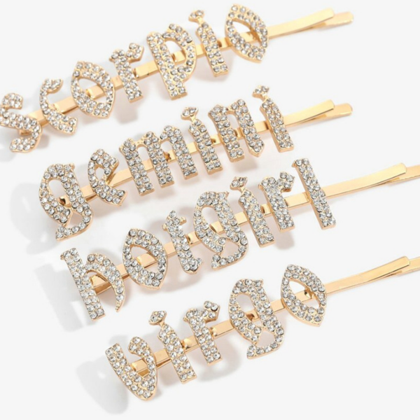 Personalized Zodiac Sign Hair Clips