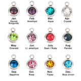 6 mm Steel Mini Birthstone Charm