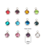 6 mm Steel Mini Birthstone Charm