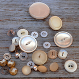 Lot of Beige Plastic Vintage Buttons