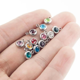 6 mm Steel Mini Birthstone Charm