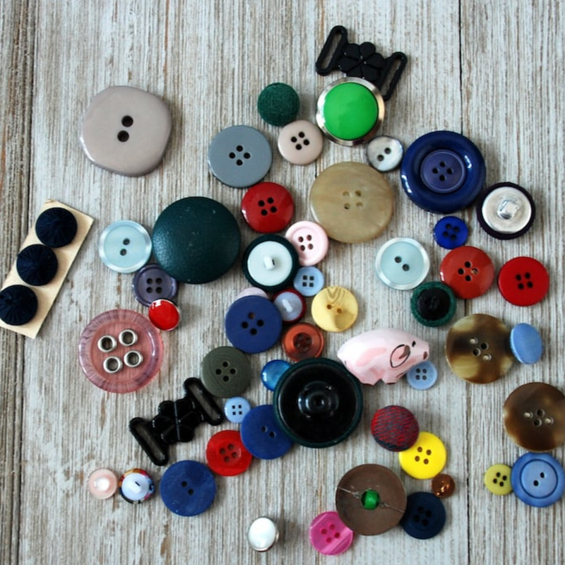 Lot of 7-30 mm Flat Dome Vintage Buttons