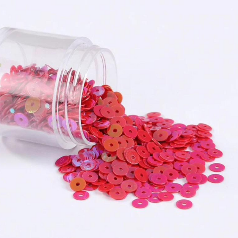 3 & 4 mm Berry Red Sequins