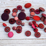 Lot of Red & Brown Plastic Vintage Buttons