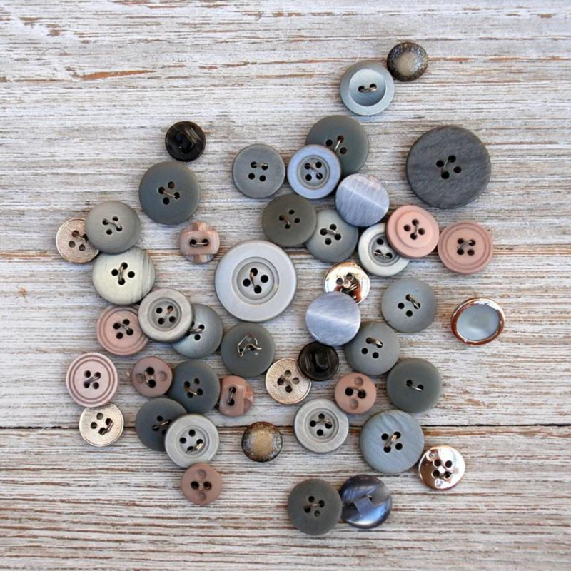 Lot of Pink & Grey Plastic Vintage Buttons