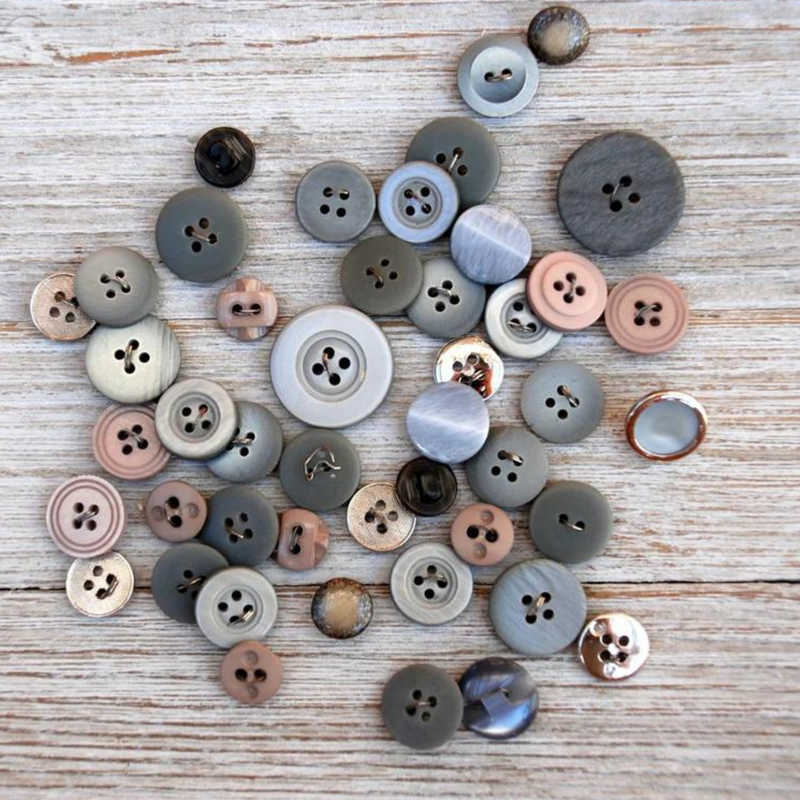 Lot of Pink & Grey Plastic Vintage Buttons