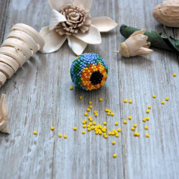 22 mm Beaded Sunflower Bead Tutorial