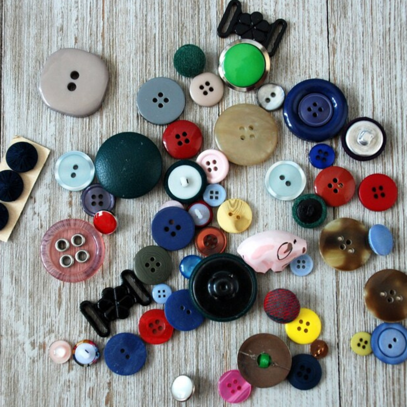 Lot of 7-30 mm Flat Dome Vintage Buttons