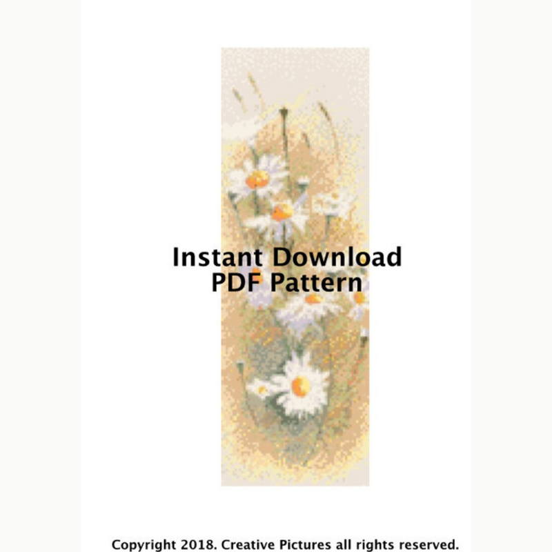 Daisy Flowers Cross Stitch pdf Pattern