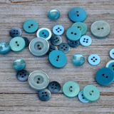 Lot of Blue Plastic Vintage Buttons