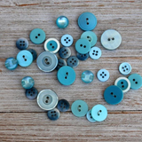 Lot of Blue Plastic Vintage Buttons