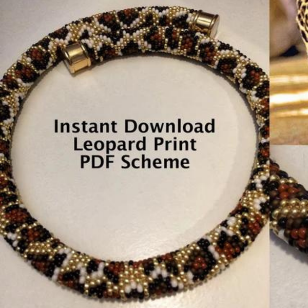 Bead Crochet Leopard Necklace/Bracelet Pattern