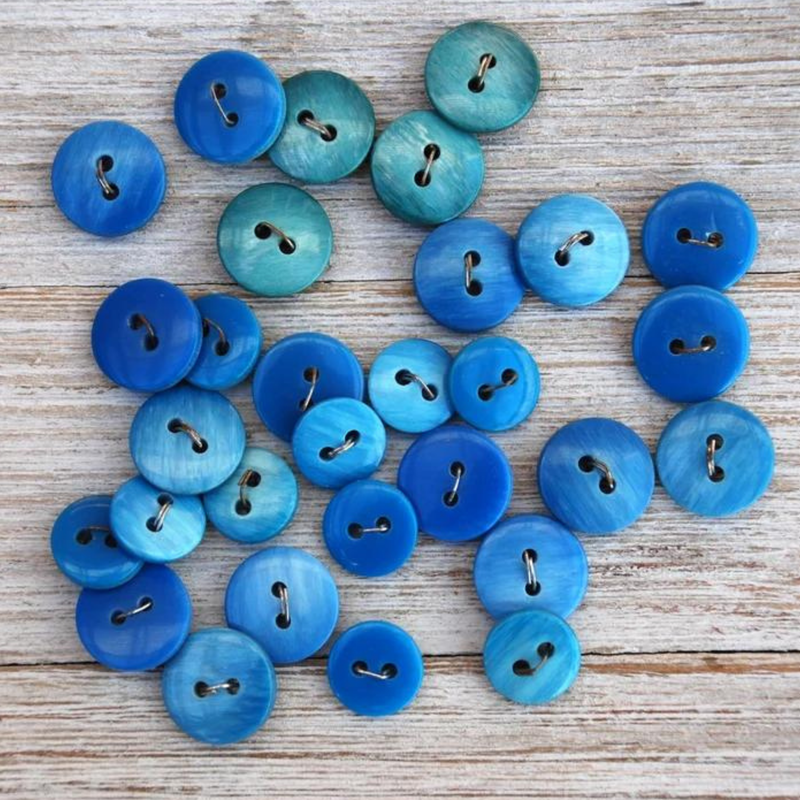 Lot of Blue Plastic Vintage Buttons