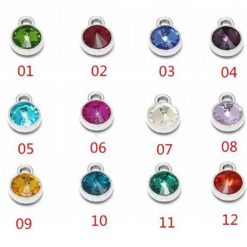 8 mm Steel Mini Birthstone Charm