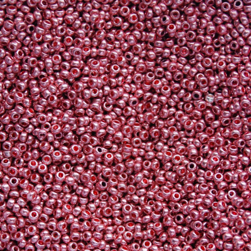 Czech Seed Beads Pink Metallic Solgel Color, 11/0