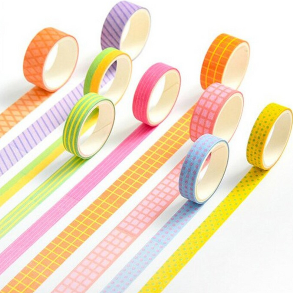 Pleaded Washi Tape 10 Rolls Set