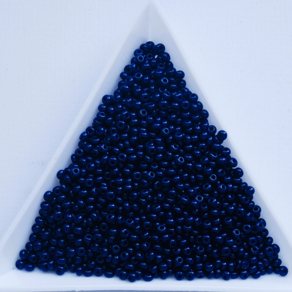 Opaque Blue Czech Seed Beads, 10/0