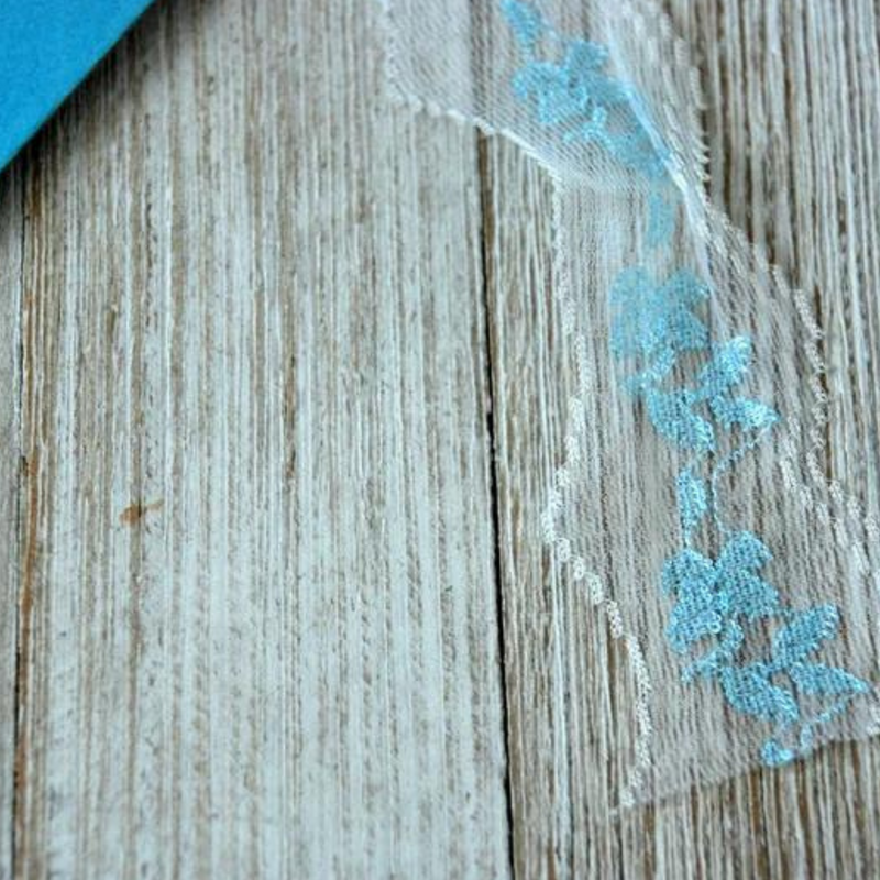 White Blue Vintage Cotton Lace Trim