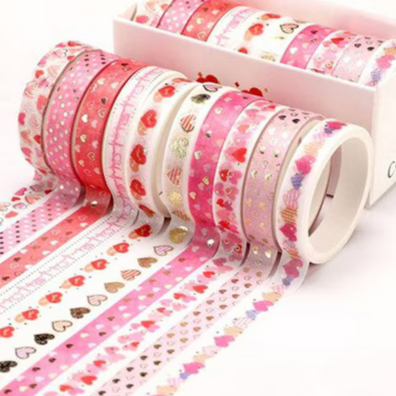 Hearts Washi Tape 10 Rolls Set