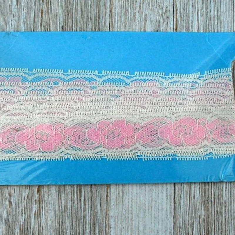 Ivory Pink Vintage Cotton Lace Trim