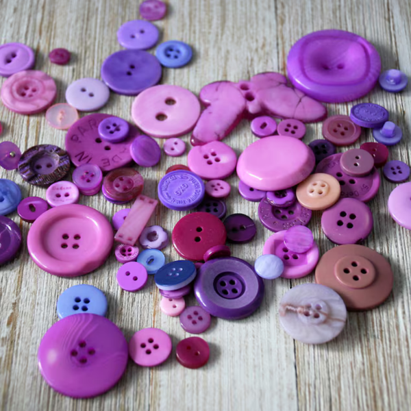 Lot of Purple Plastic Vintage Buttons