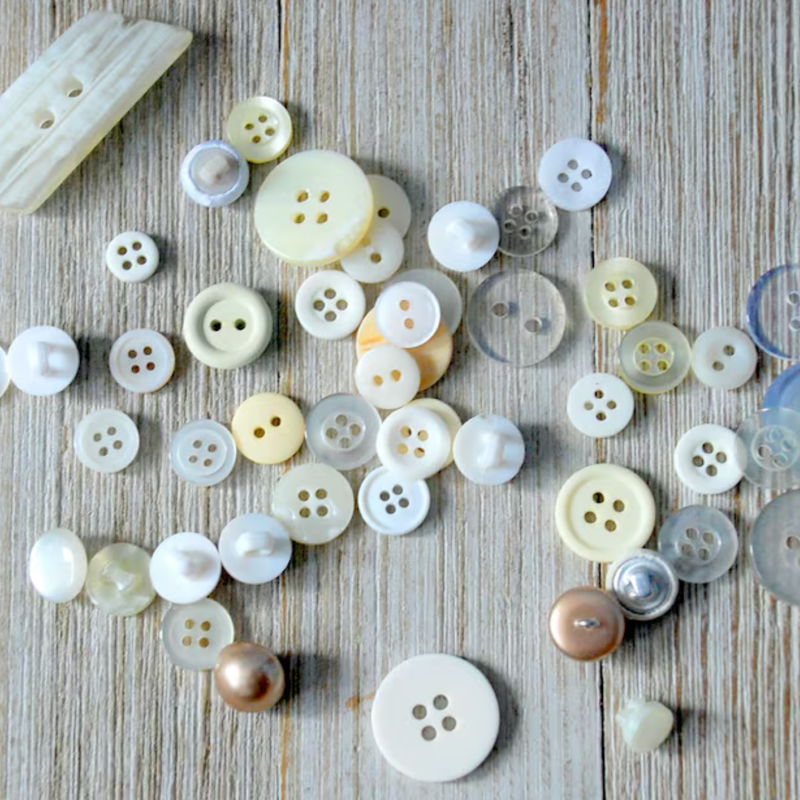 Lot of Beige Plastic Vintage Buttons