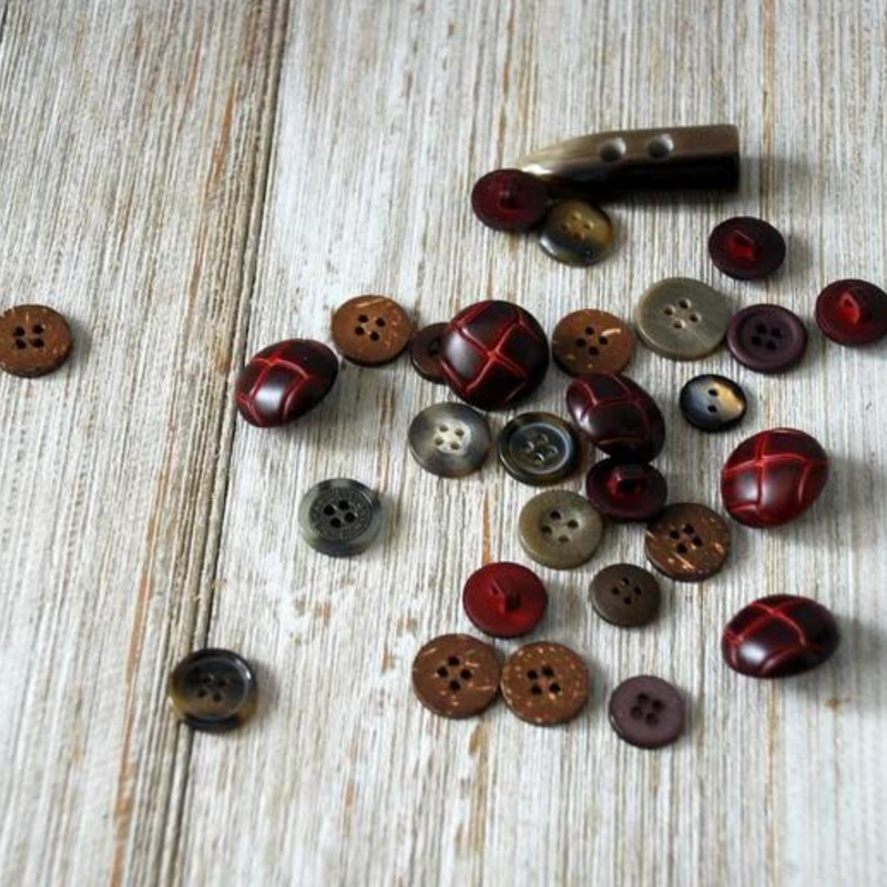 Lot of Brown Plastic Vintage Buttons