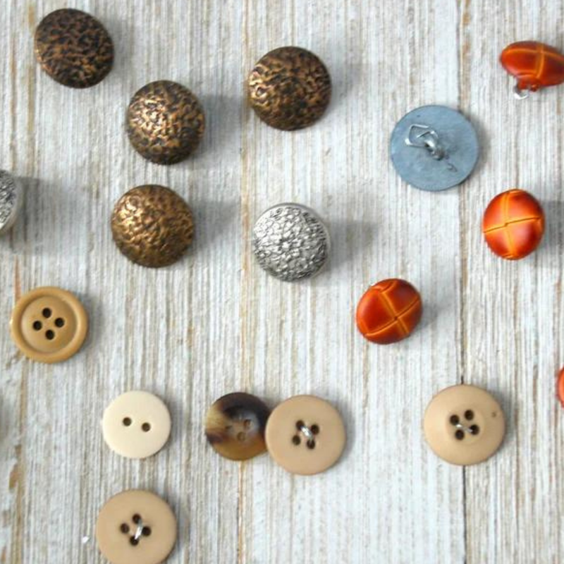 Lot of Beige & Brown Vintage Buttons