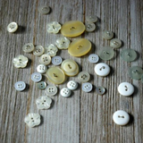 Lot of Clear & White Plastic Vintage Buttons