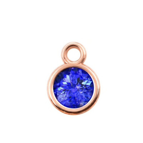 Mini 7 mm Birthstone Rose Gold Charm