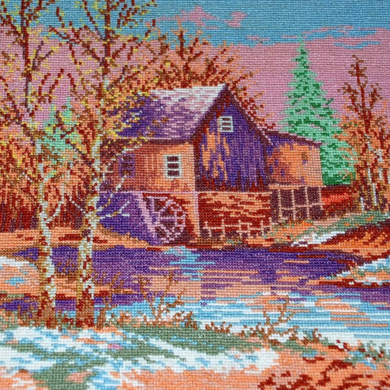 Canadian Fall Stitched Wall Embroidery Art