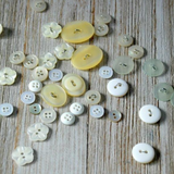 Lot of Clear & White Plastic Vintage Buttons