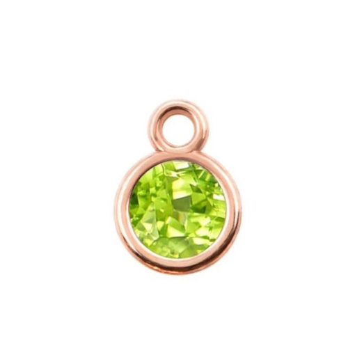 Mini 7 mm Birthstone Rose Gold Charm