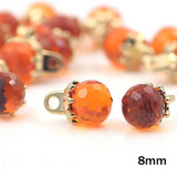 8 mm Lucite Orange Ball Buttons