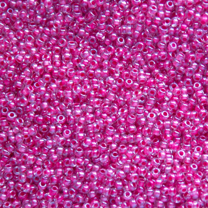 Pink C/L Red Czech Seed Beads, Size 10/0