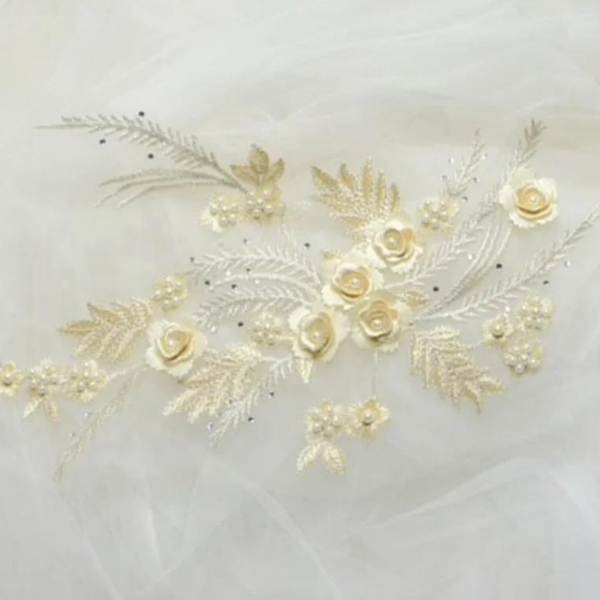 Ivory Beaded Lace Appliqué