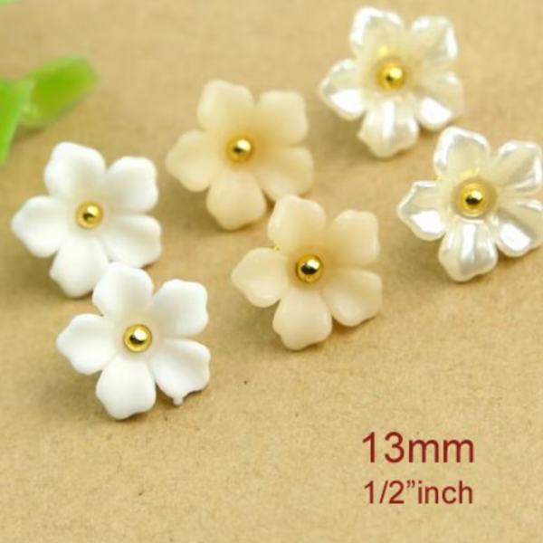 13 mm Flower Blossom Buttons