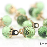 8 mm Lucite Green Ball Buttons