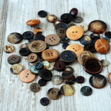 Lot of 10-25 mm Vintage Flat Dome Brown Buttons