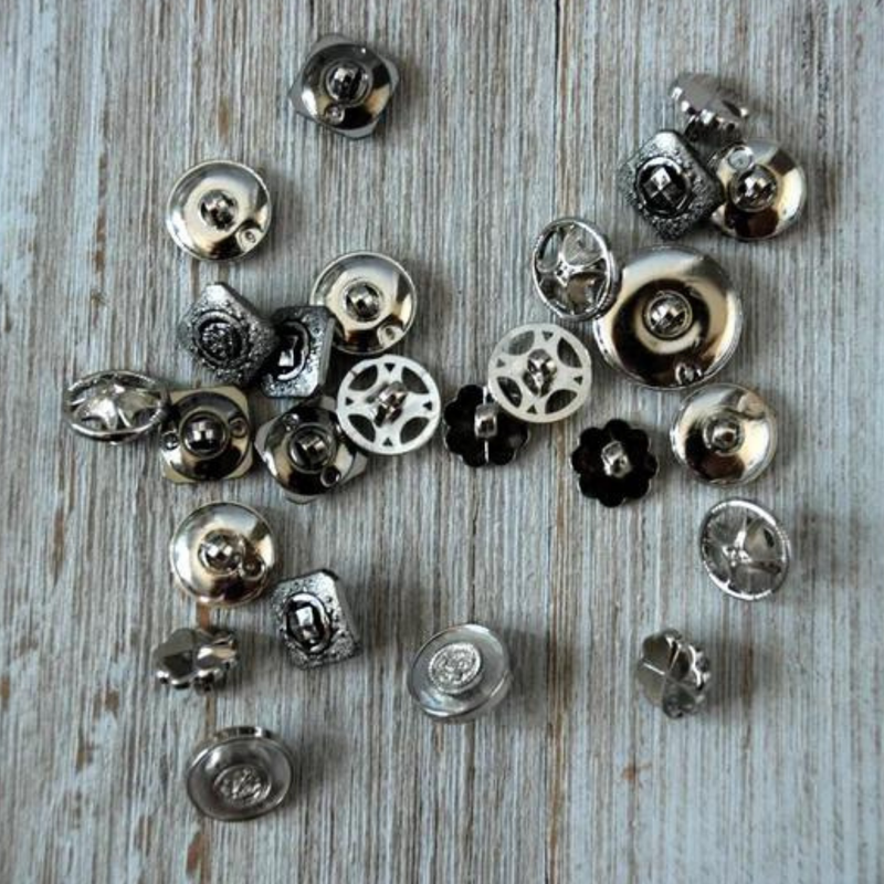 Lot of 12-25 mm Vintage Silver Buttons