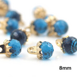 8 mm Lucite Blue Ball Buttons