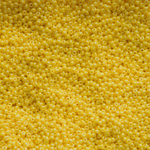 Opaque Yellow Luster Czech Seed Beads, Size 10/0